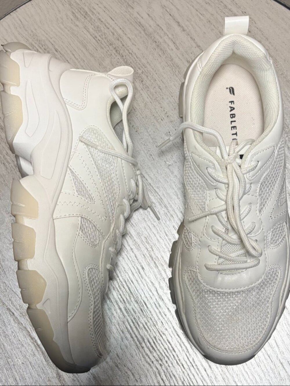 Fabletics The Dad Sneaker White Chunky Sneakers Womens Size 10